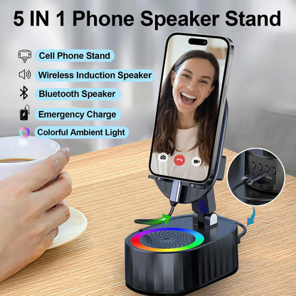 Wireless Bluetooth Speaker with Phone Holder
