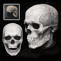 Halloween Creepy Full Head Mask With Moving Jaw Scary Realistic Latex Helmet With For Adults, Halloween Cosplay Horror Mask