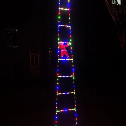 Christmas Ladder Lights with Santa Claus