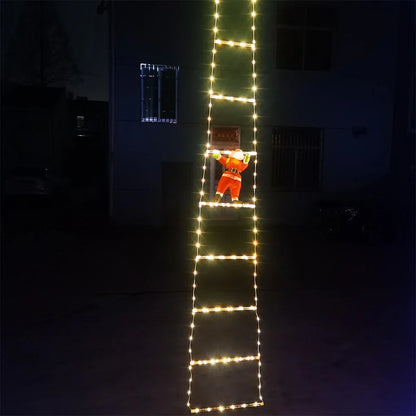 Christmas Ladder Lights with Santa Claus