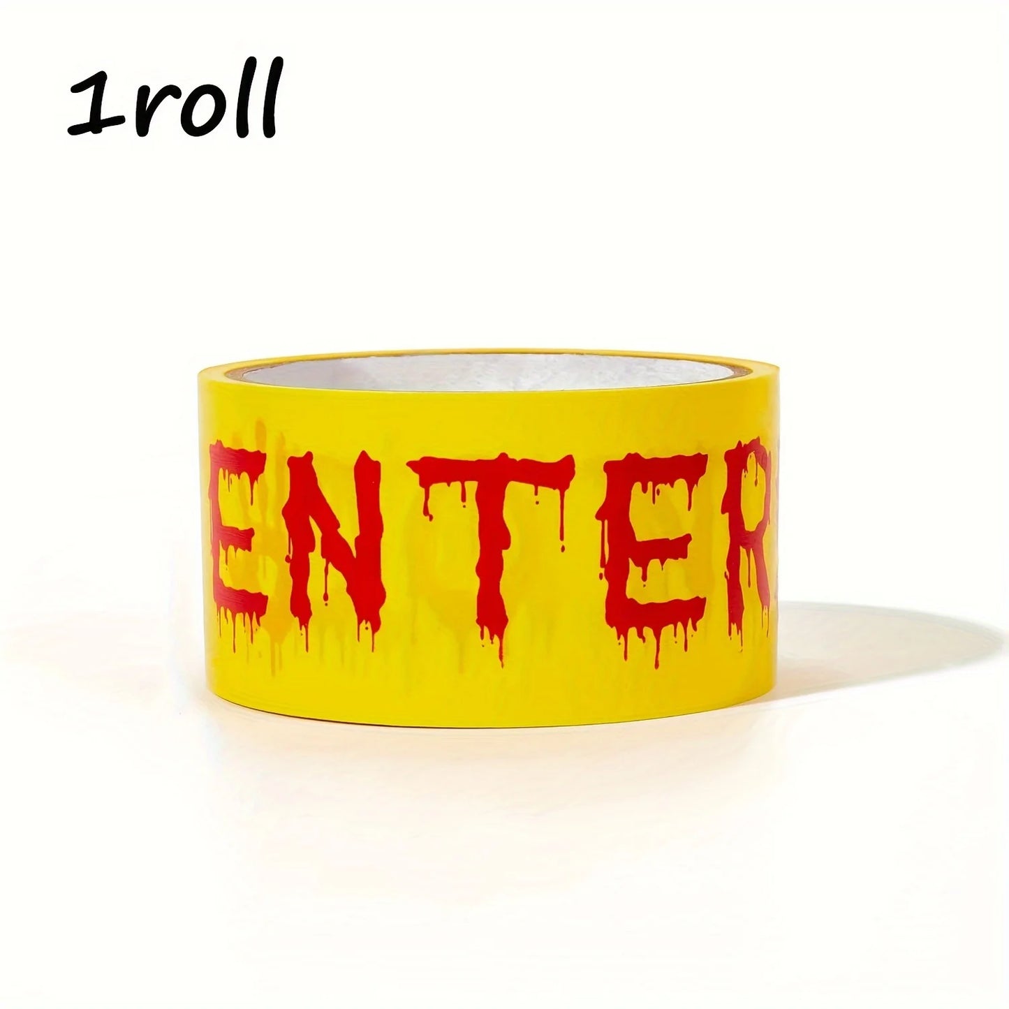 Halloween Caution Tape with Bloody Handprints