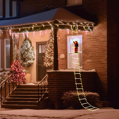 Christmas Ladder Lights with Santa Claus
