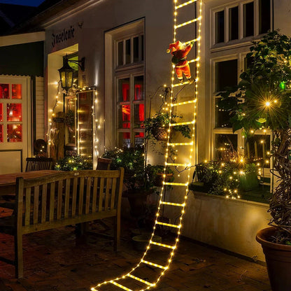 Christmas Ladder Lights with Santa Claus