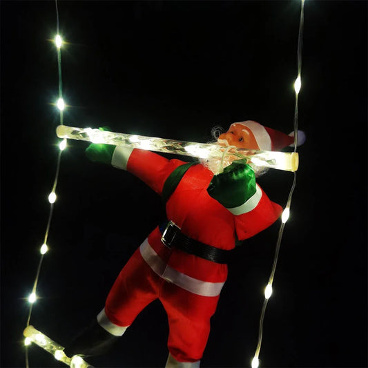 Christmas Ladder Lights with Santa Claus