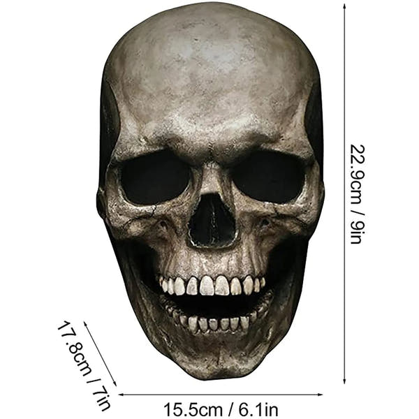 Halloween Creepy Full Head Mask With Moving Jaw Scary Realistic Latex Helmet With For Adults, Halloween Cosplay Horror Mask