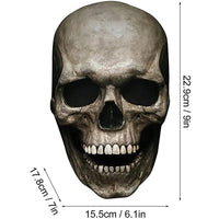 Halloween Creepy Full Head Mask With Moving Jaw Scary Realistic Latex Helmet With For Adults, Halloween Cosplay Horror Mask