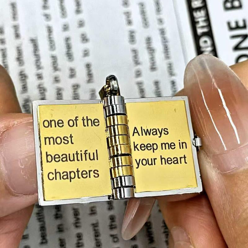Book Necklace for Grandson/Granddaughter/Daughter/Son.Meaningful Jewelry of Love – Perfect Christmas Gift for Her/Heartfelt Black Friday Surprise